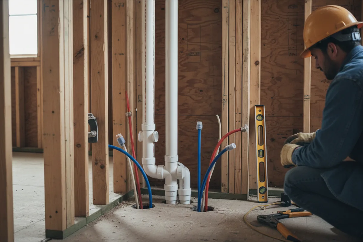 Drain and supply rough-in during Garbage Disposal Repair in West Salem