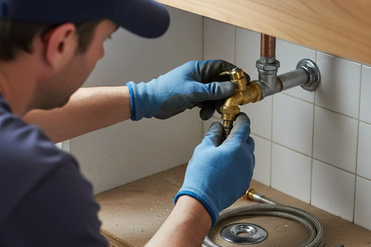 Shutoff valve and fitting work during Emergency Plumbing in West Salem
